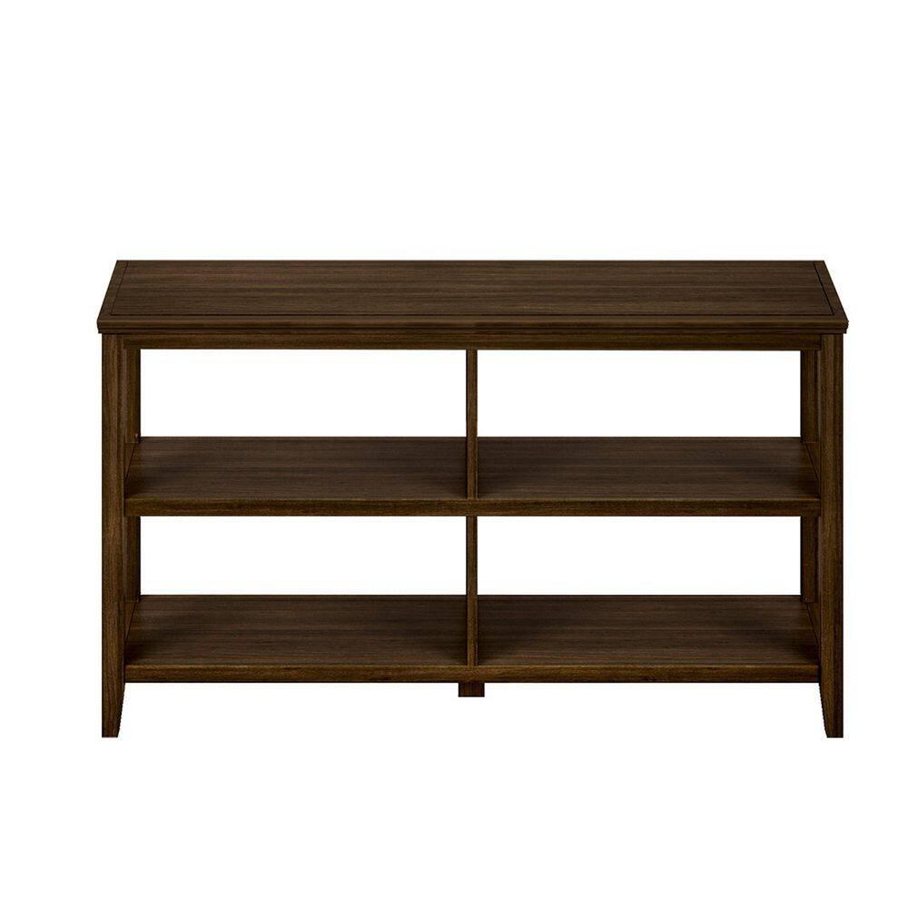 HomeRoots Brown Solid Wood Double Bookcase
