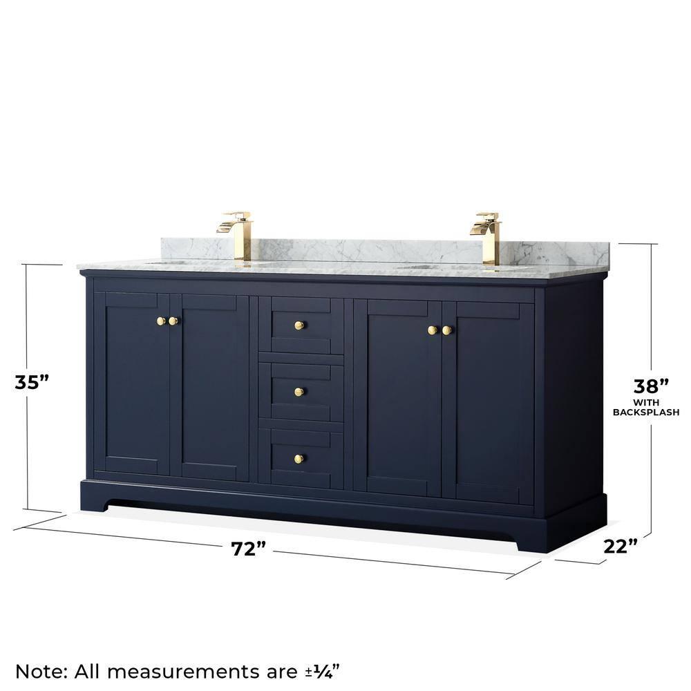 Wyndham Collection Avery 72'' Double Bathroom Vanity with Stone Top with Mirror