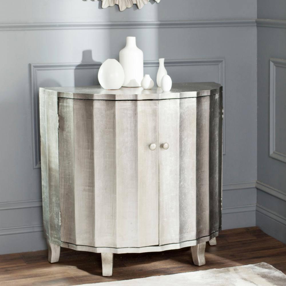 Rutherford Demilune Cabinet - AMH1516 - Silver - Safavieh Couture