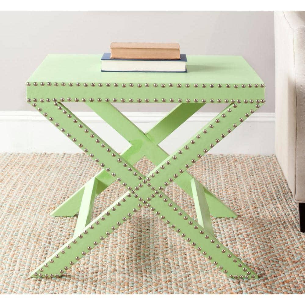 SAFAVIEH Jeanine Contemporary X End Accent Table, Light Green