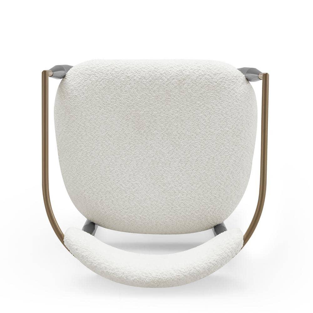 Christopher Knight Home Grov Upholstered Boucle Iron Dining Chair (Set of 2), Beige and Gold