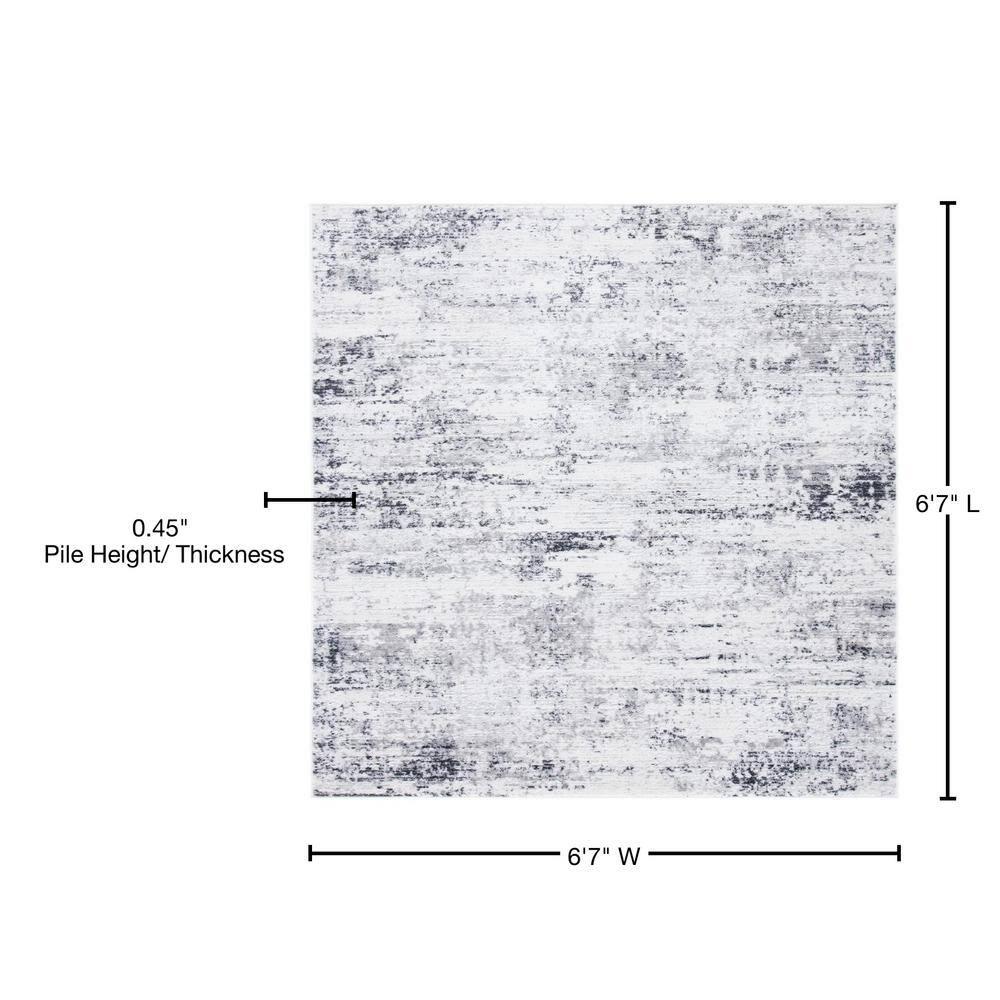 Amelia ALA700 Power Loomed Area Rug - Ivory/Grey - 6'7"x6'7" - Safavieh.