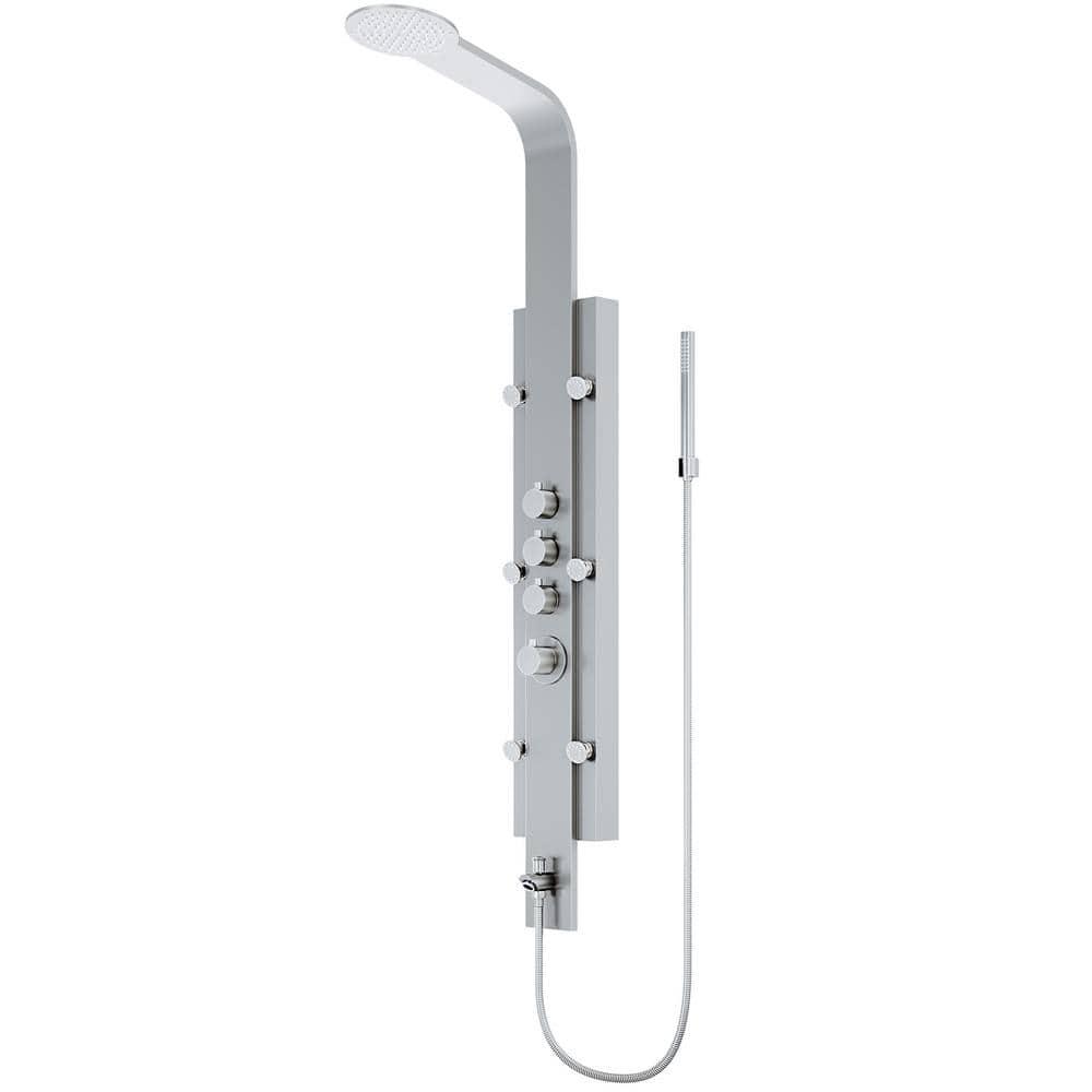 Mateo 60" H X 7" W 6-Jet Shower System & Tub Filler with Hand Shower Wand and Rainfall Shower Head