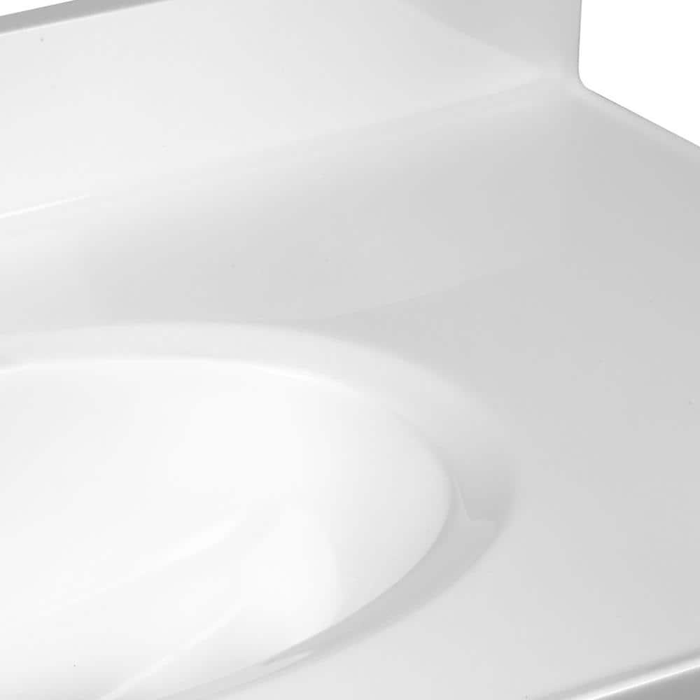 Design House 586206-37-inch Cultured Marble Vanity Top with Backsplash-Improved Package in White