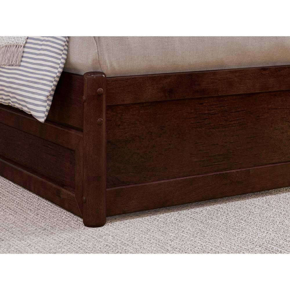 AFI, Andorra Full Platform Bed with Panel Footboard and Twin Trundle, Walnut