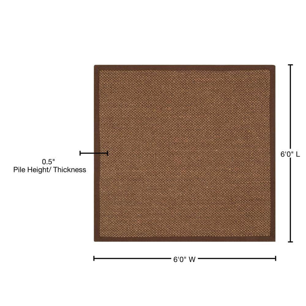 Natural Fiber NF443 Power Loomed Area Rug - Brown/Brown - 6'x6' - Safavieh.