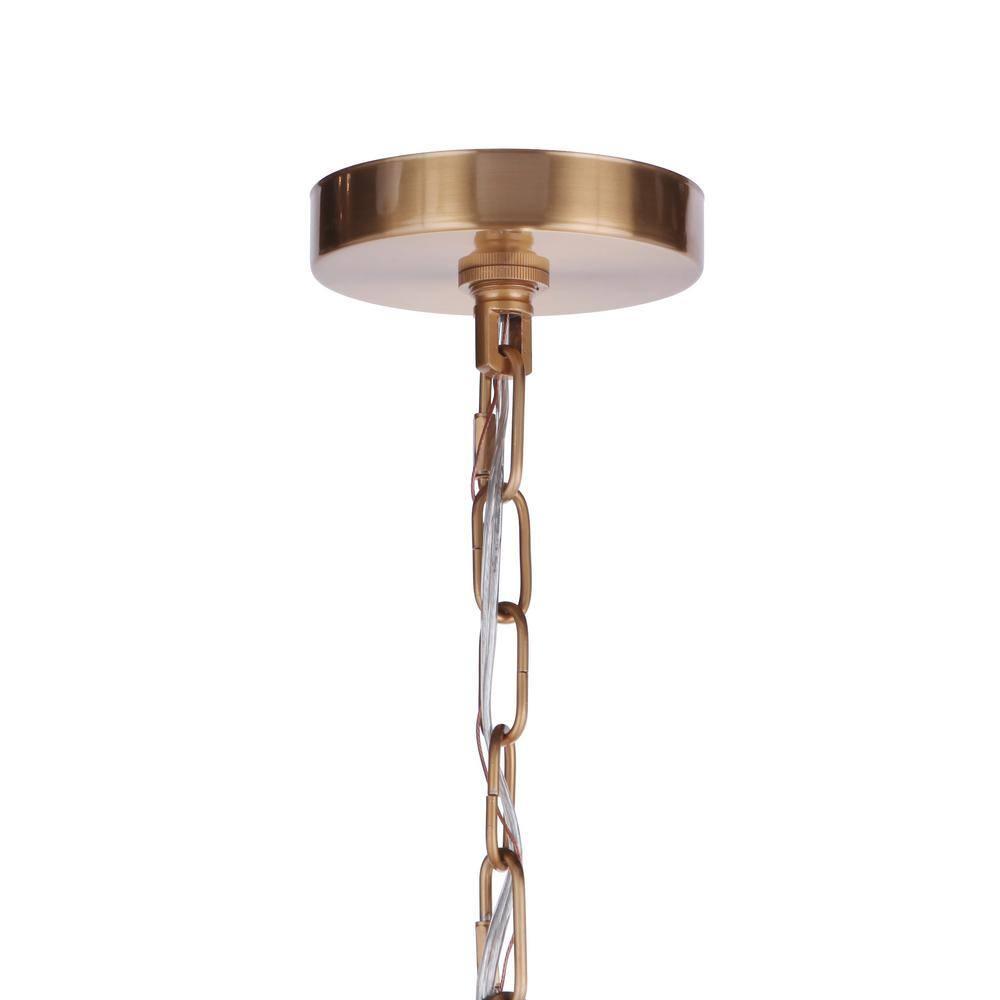 Larrson Satin Brass 8-Light Modern Minimalist Chandelier