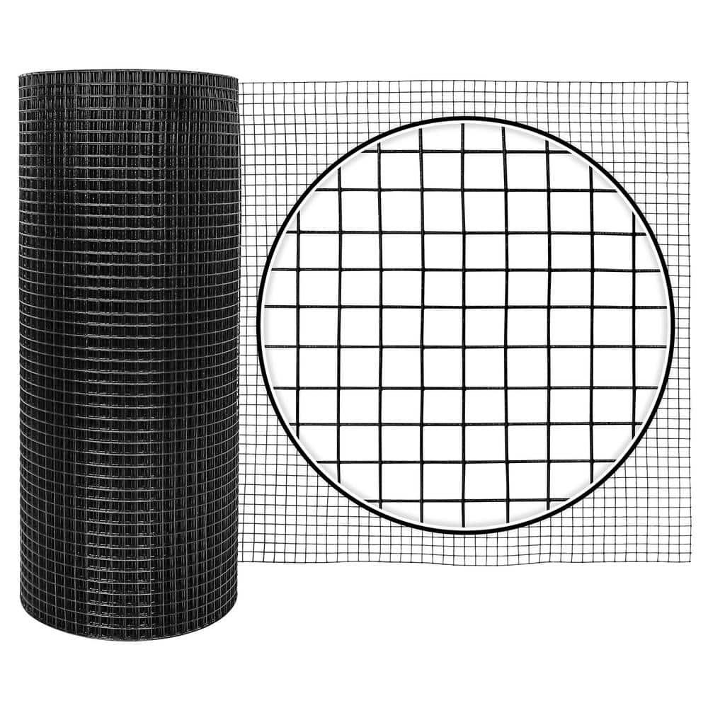 Fencer Wire Fencer Wire 19 Gauge Black Vinyl Coated Hardware Cloth, Welded Wire Fence Rolls, Mesh 1/2" X 1/2"