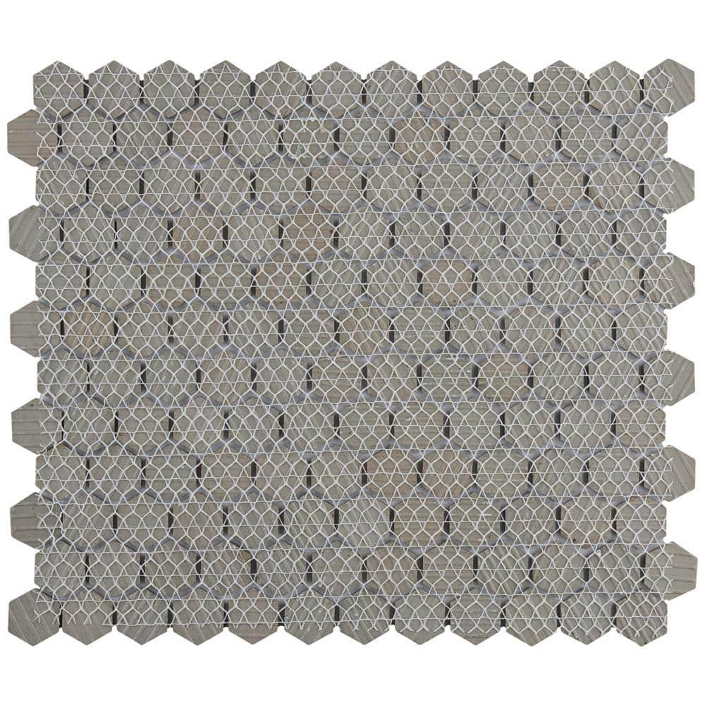 Hudson 1" Hex 11-7/8 " x 13-1/4 " Porcelain Mosaic Floor and Wall Tile