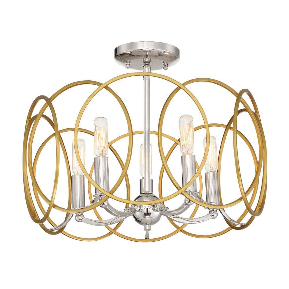 Minka Lavery - Chassell - 5 Light Convertible Semi-Flush Mount in Transitional