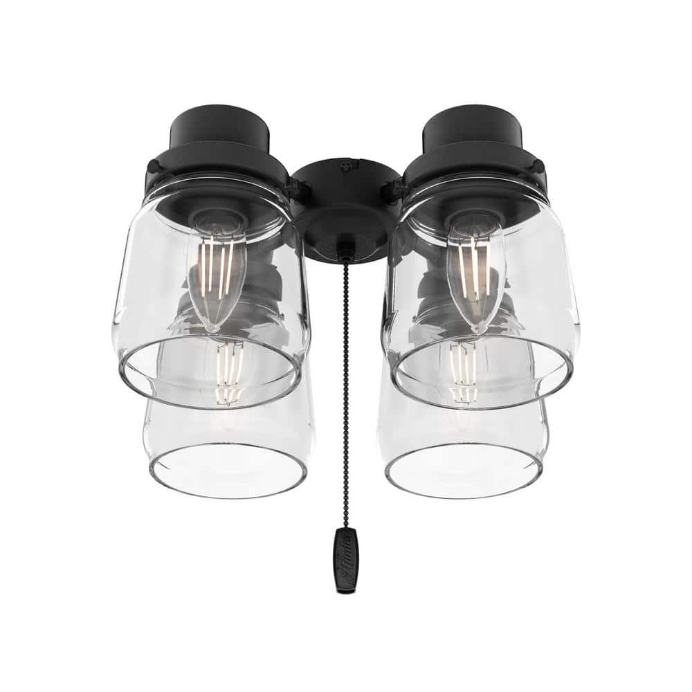 Hunter Fan 99386, Original 4 Light Accessory Fitter and Glass in Matte Black