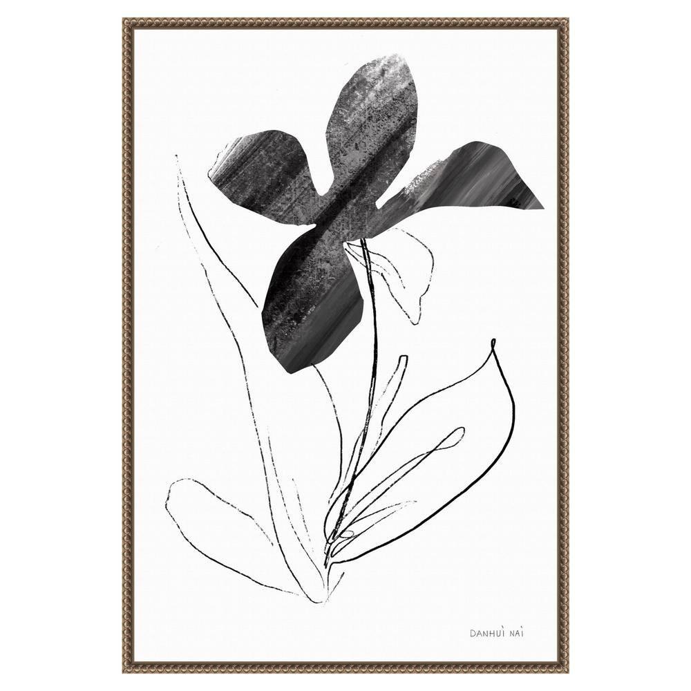 23"x33" Paradise Plants II by Danhui Nai Framed Canvas Wall Art Print Bronze - Amanti Art: Modern Style, Polystyrene Frame, Botanical Theme
