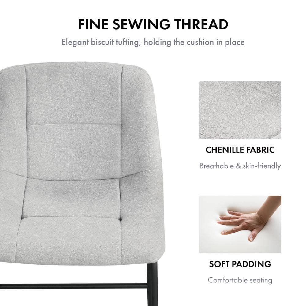 Furniture of America Perri Modern Chenille Counter Height Dining Chairs, Gray (Set of 2)