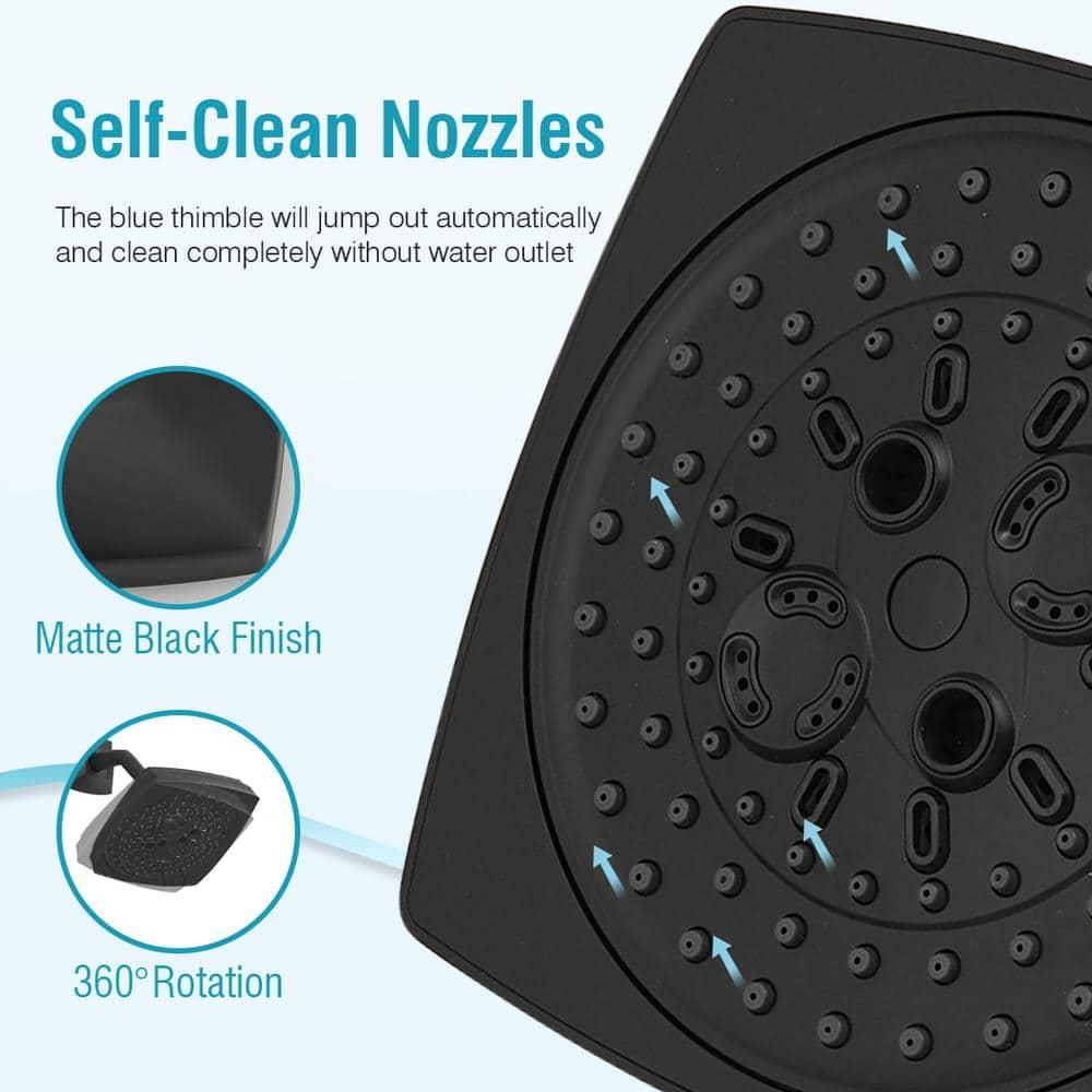 Single Handle 2-Spray Rainfall Square Shower Faucet Set 1.8 GPM with Tub Spout Combo High pressure