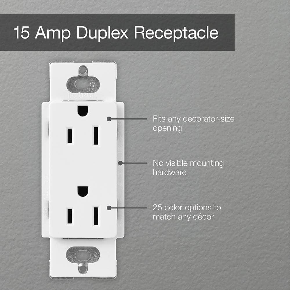 White Tamper Resistant Duplex Electrical Outlet