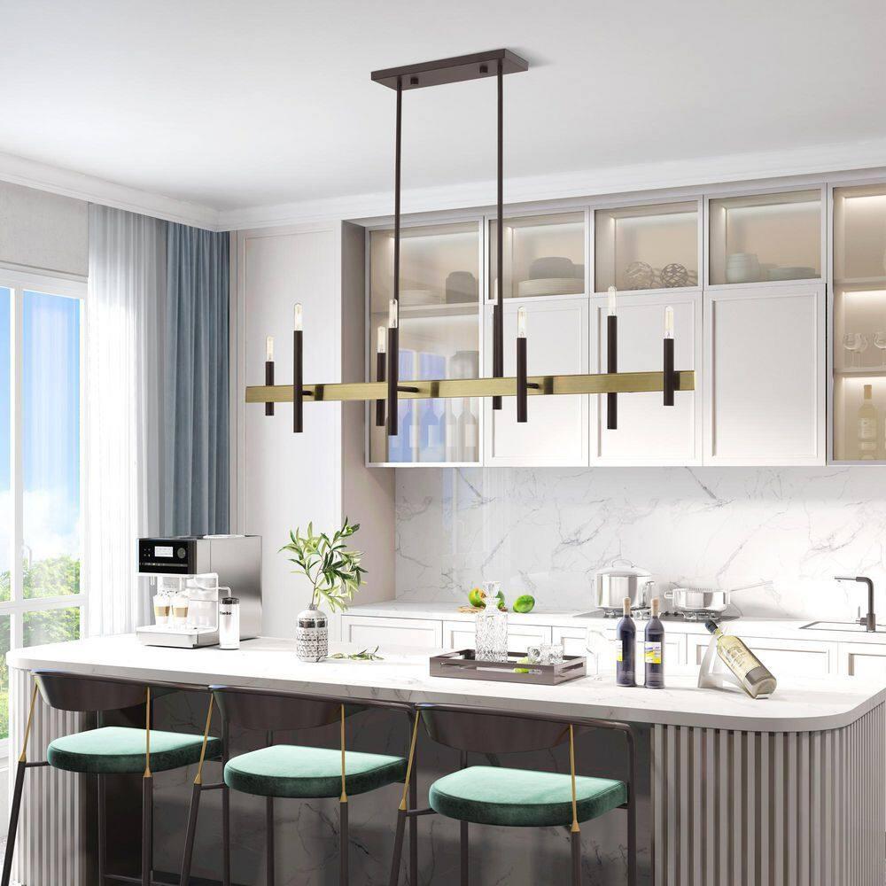 8 - Light Kitchen Island Modern Linear Chandelier