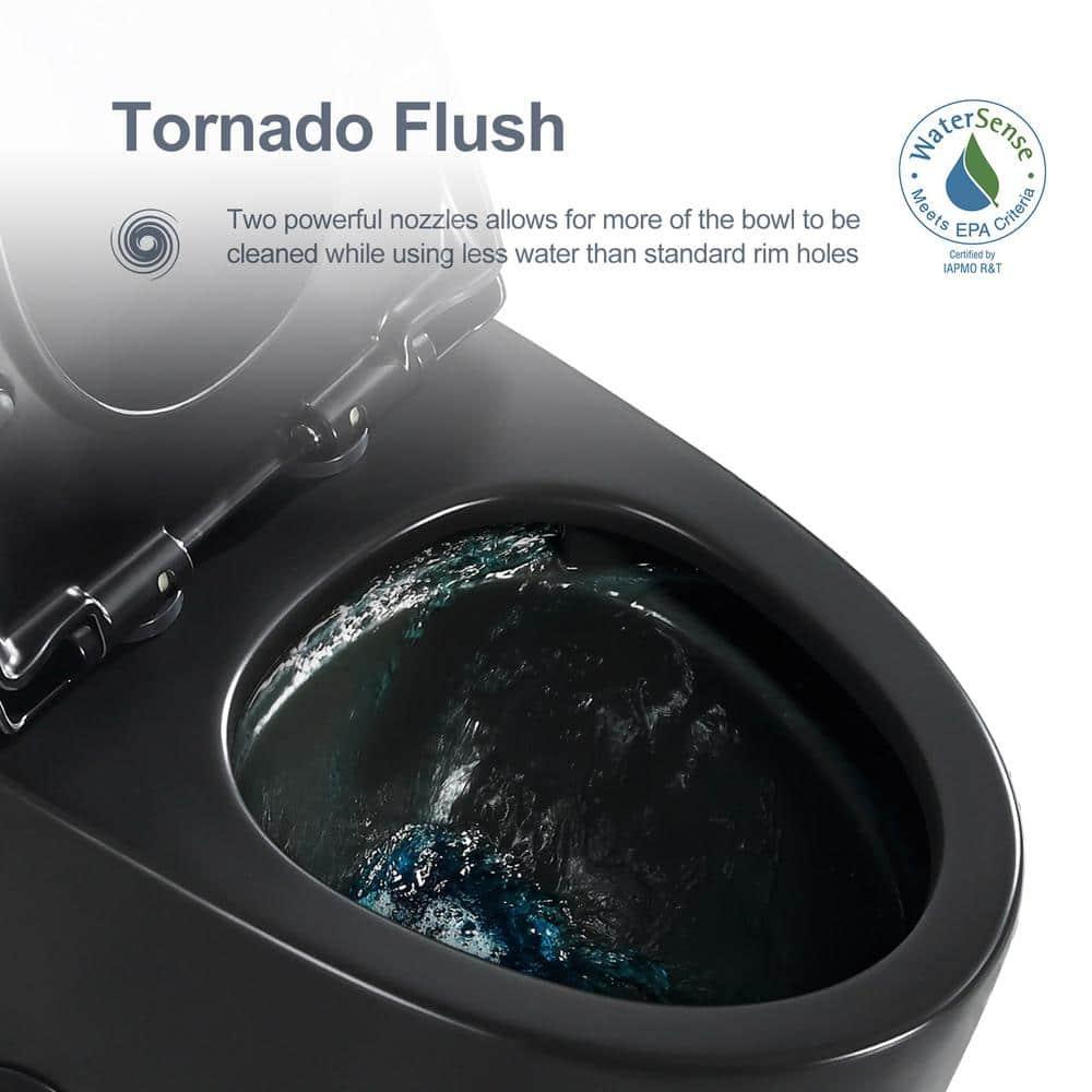 Greta Tornado Powerful Flush One-Piece Toilet, 1.28 GPF Elongated Floor Mounted