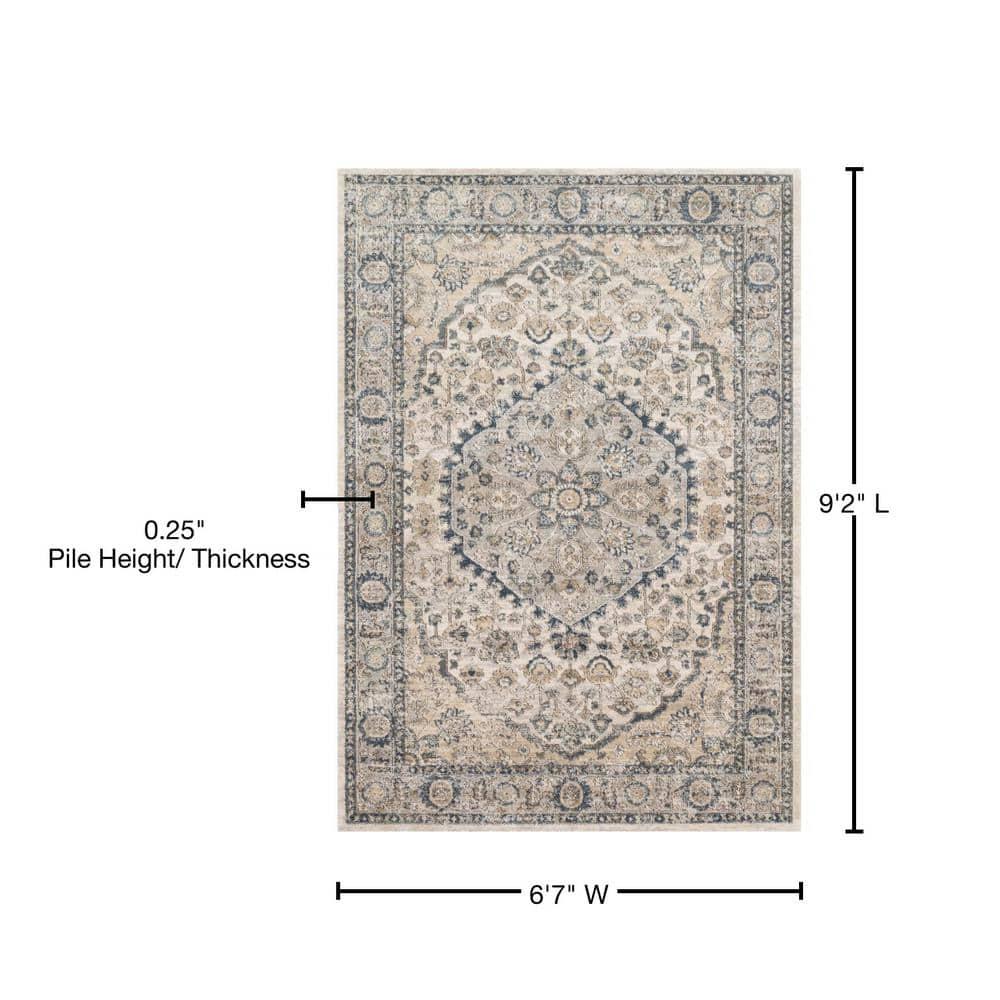 Teagan Natural and Light Grey Reversible Rectangular Area Rug