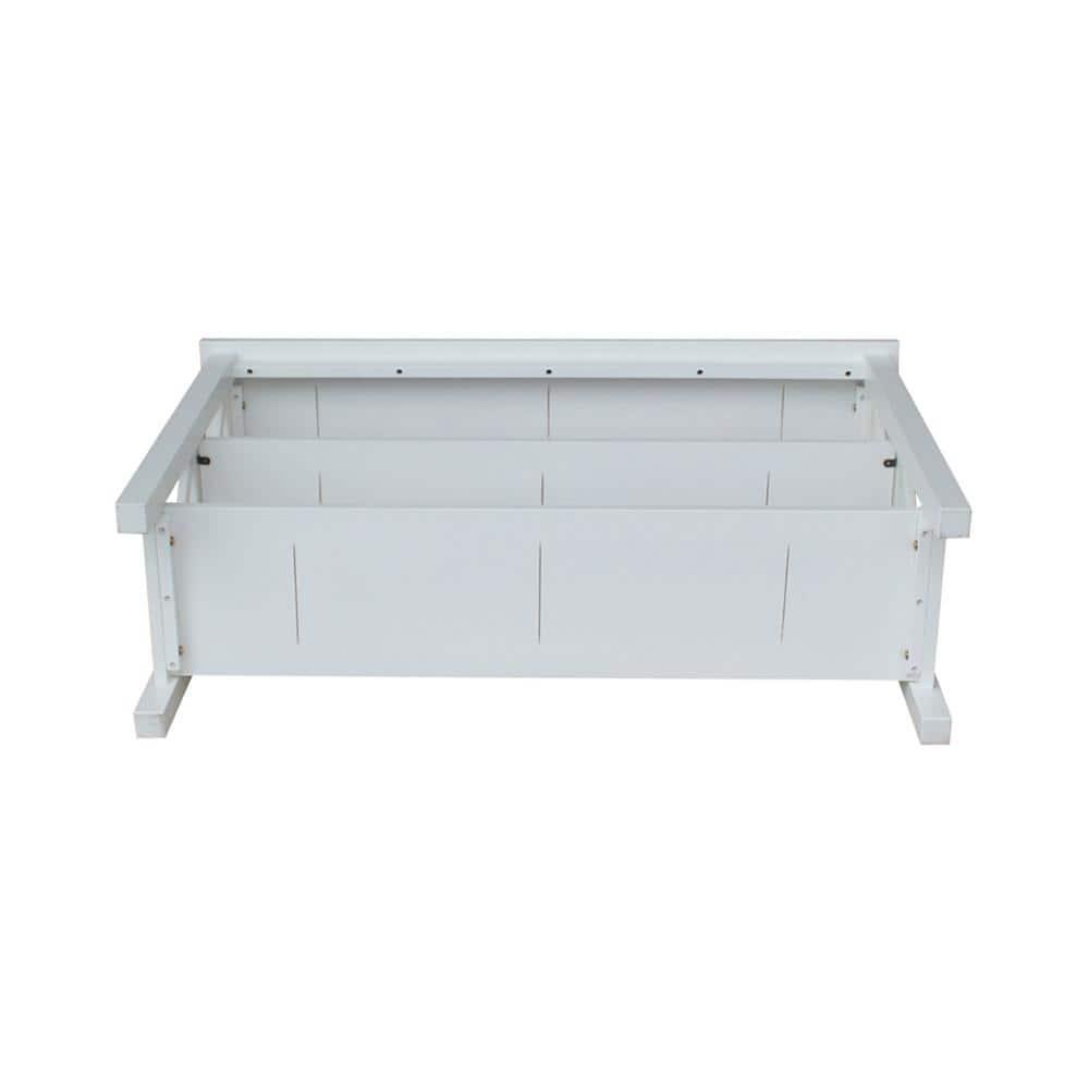 Hampton Console Table White - International Concepts: Hardwood Entryway Table with Fixed Shelves