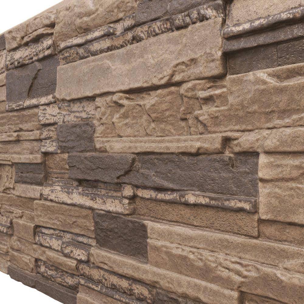 Cascade Stacked Faux Stone 24.75" x 48.625" Wall Paneling