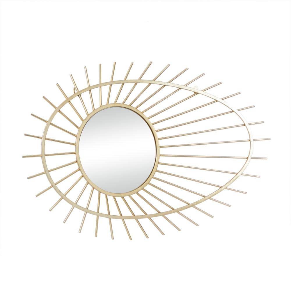 CosmoLiving by Cosmopolitan Cosmoliving By Cosmopolitan Gold Metal Contemporary Wall Mirror, 34 X 22 X 1