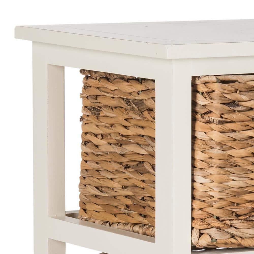 Halle Storage Side Table - AMH5738 - Vintage White - Safavieh Couture