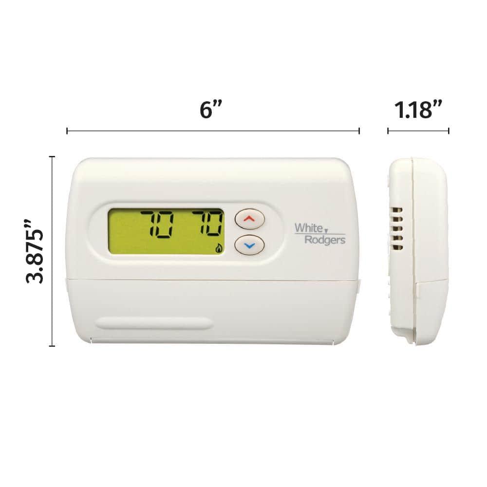 White-Rodgers 1F86-344 White LCD Battery Thermostat