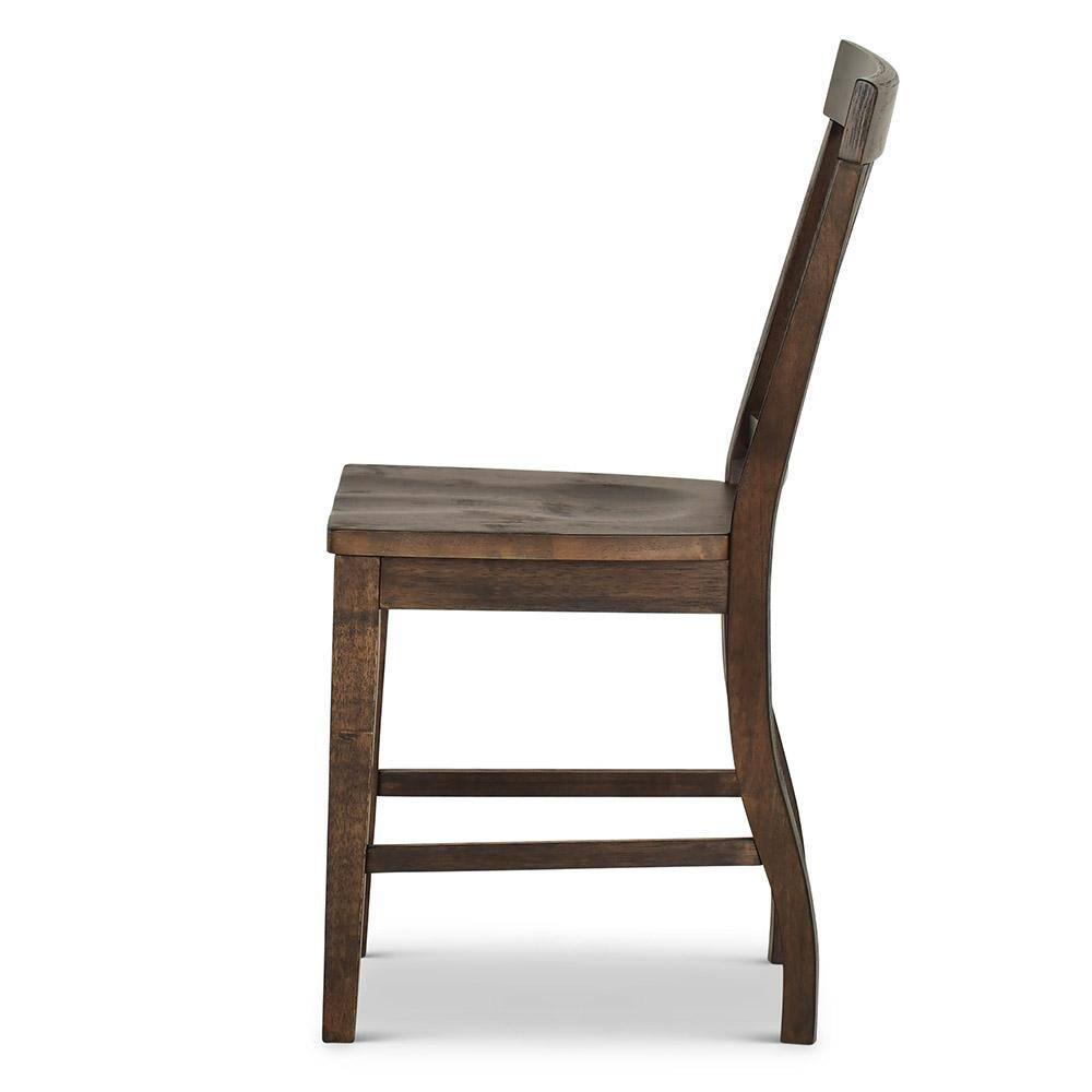 Steve Silver Set of 2 Cayla Counter Height Barstools Dark Oak: Wood Frame, Slat Back Design, CSA Certified