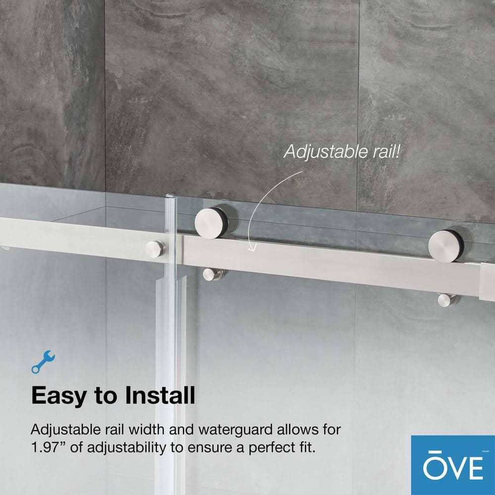 OVE Decors Bel Soft Close 48" x 78" Frameless Sliding Soft Close Shower Door