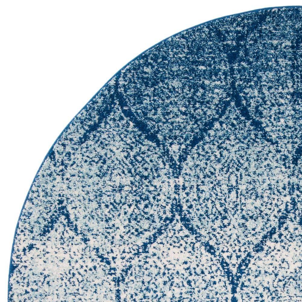 Madison MAD604 Power Loomed Indoor Area Rug - Navy/Blue - 6'7" Round - Safavieh