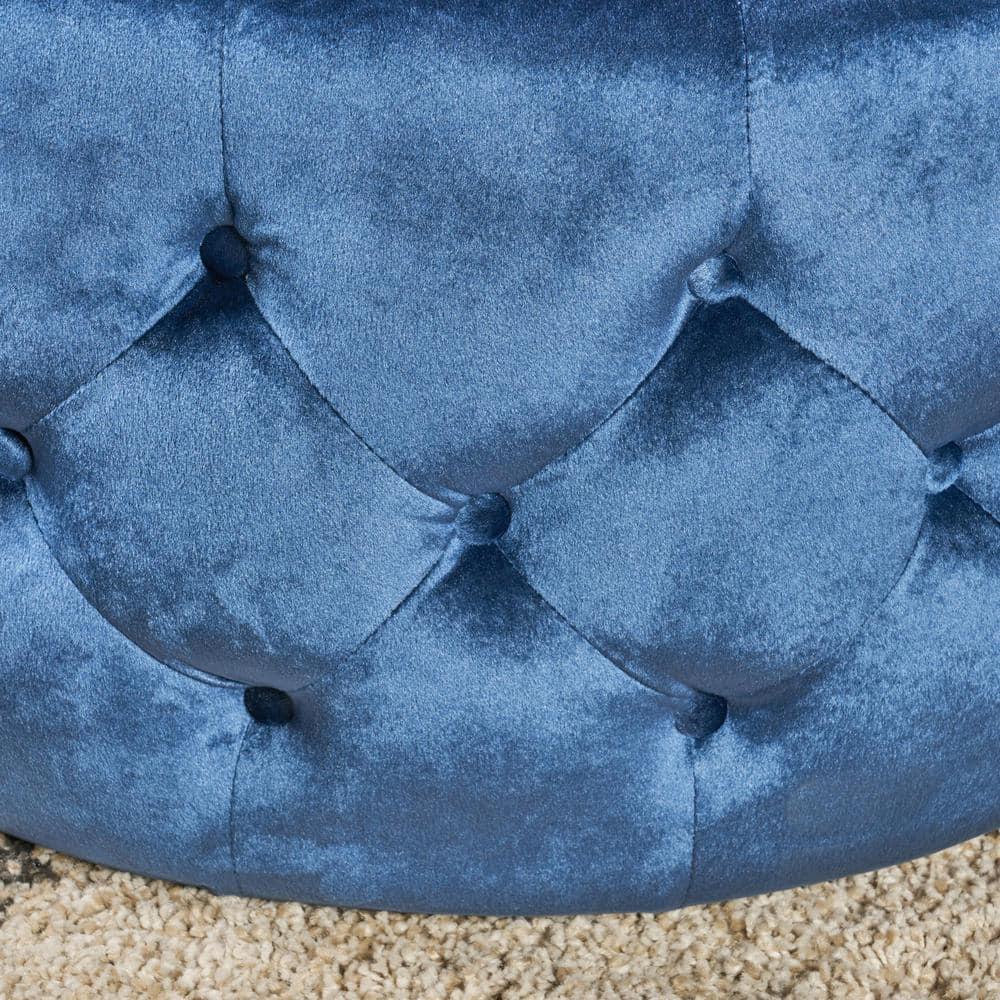 Noble House Merna Glam Velvet Coffee Table, Cobalt