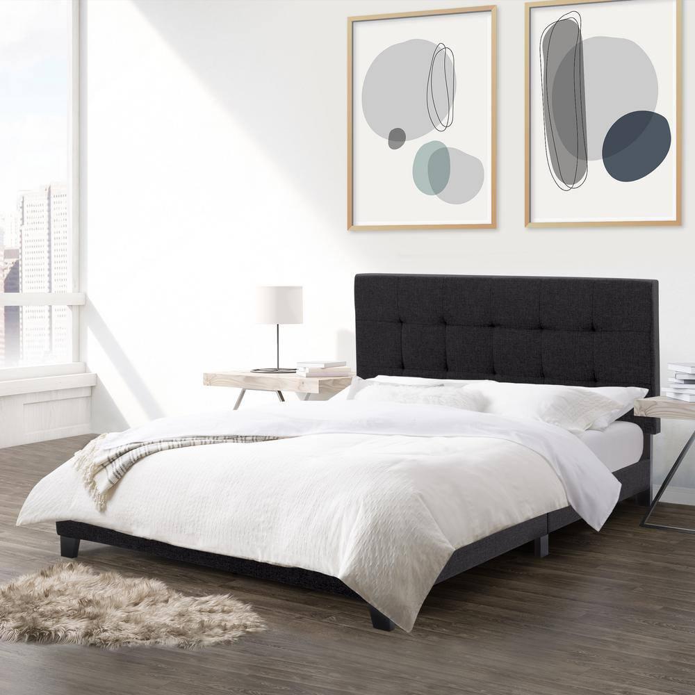 Ellery Fabric Tufted Bed - CorLiving