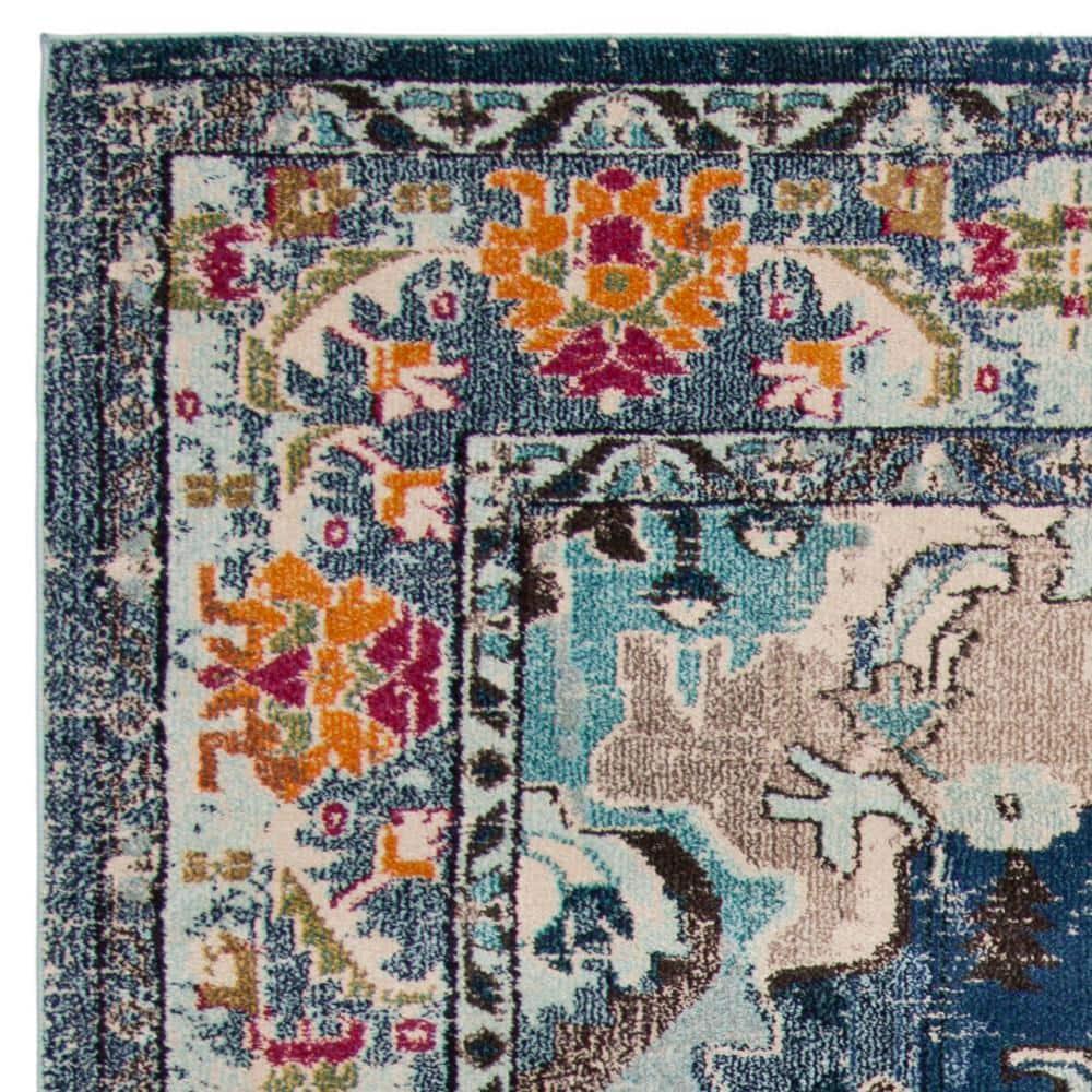 Monaco MNC243 Power Loomed Indoor Area Rug - Navy/Light Blue - 5'1"x7'7" - Safavieh