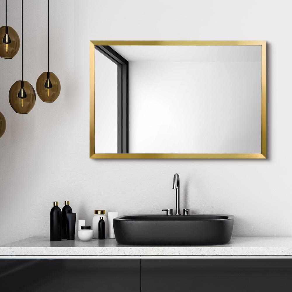 Empire Art Direct PSM-70107-2436 Contempo Brushed Gold Stainless Steel rectangular Wall Mirror