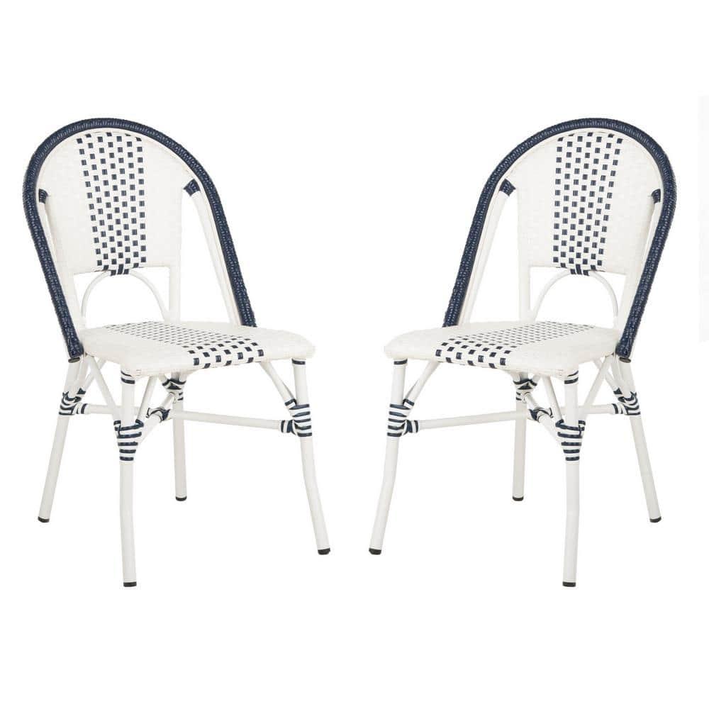 Zoya Chair (Set Of 2) - Indoor/Outdoor - PAT4037 - Blue/White - Safavieh