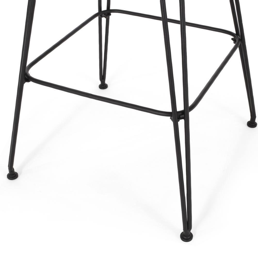 Gewnee Outdoor Wicker and Iron Low Back Barstools