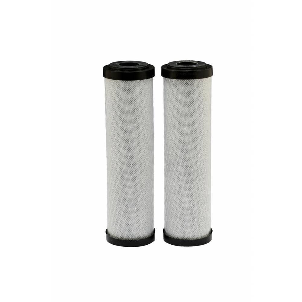 EcoPure EPW2C Carbon Whole Home Replacement Water Filter-Universal Fits Most Major Brand Systems (2 Pack), Light Gray/Black