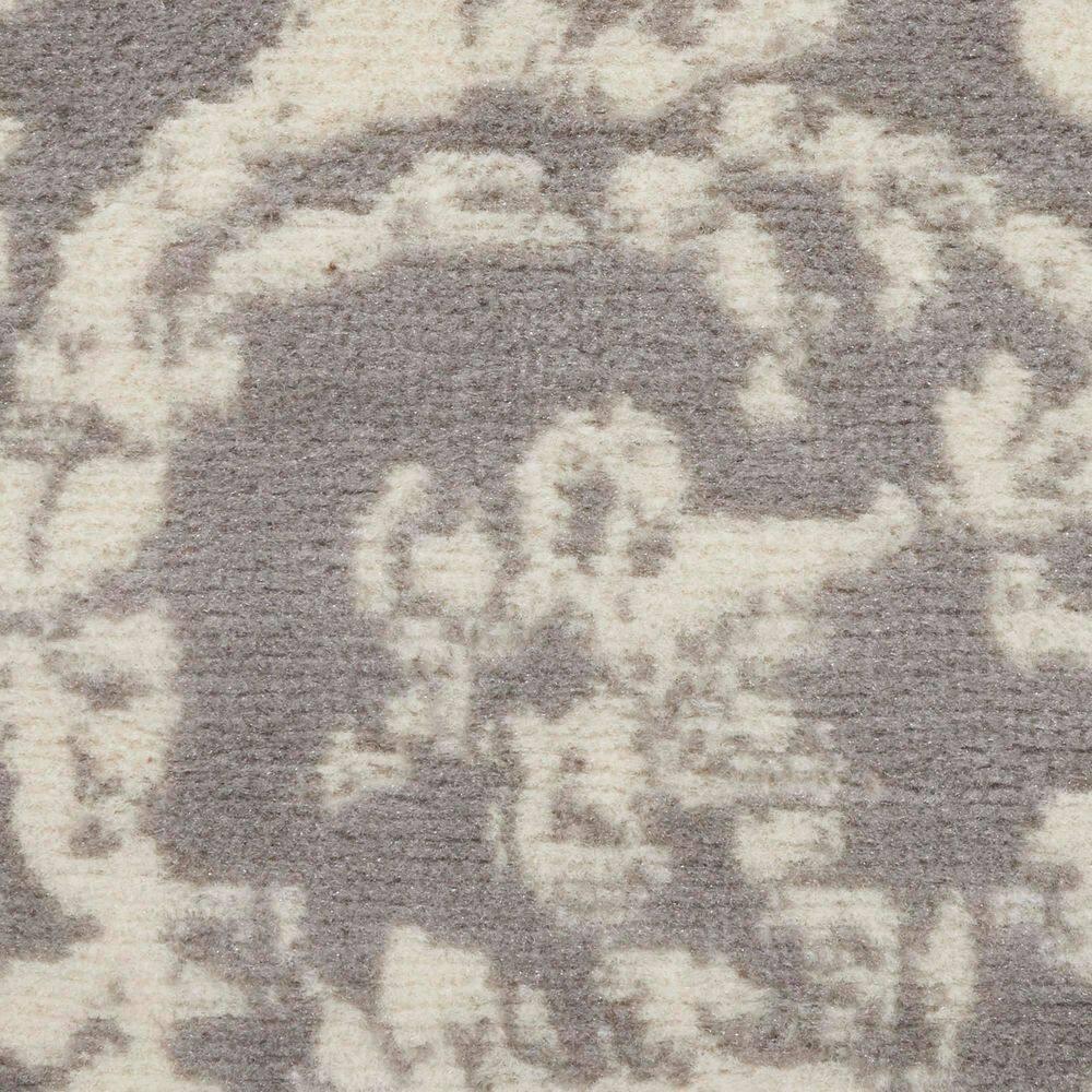 Nourison Jubilant 2'3" x 7'3" (7' Runner) Grey Area Rug Farmhouse Vintage Damask by Nourison