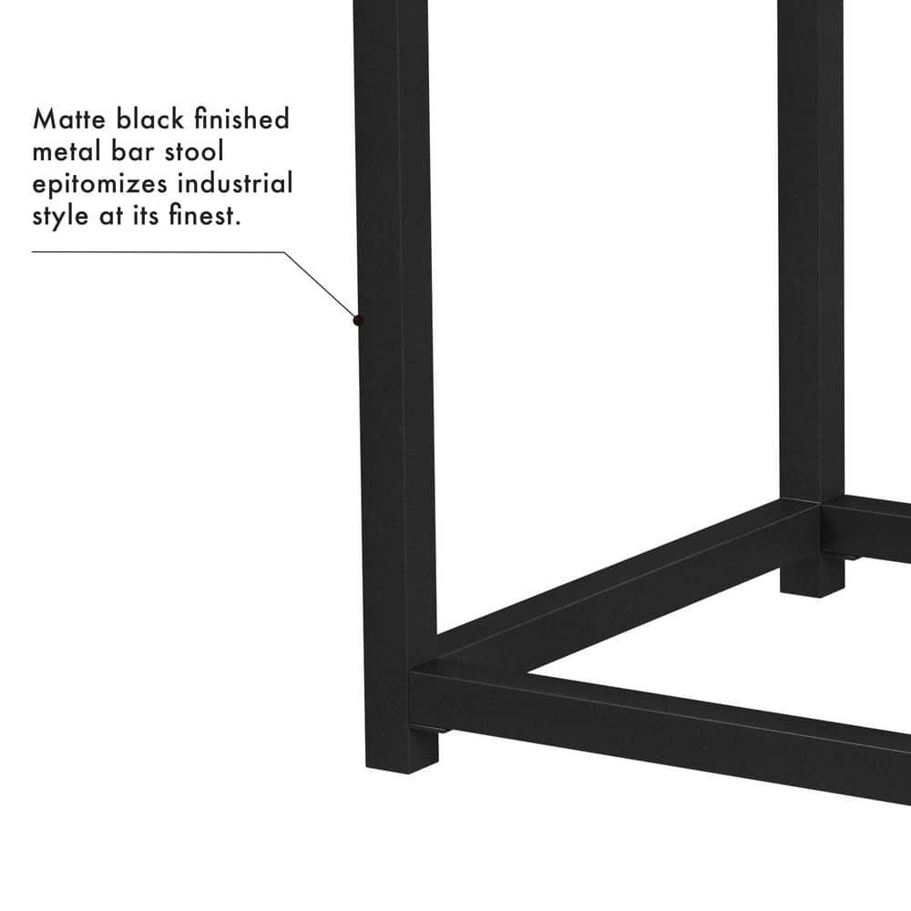 24" Open Back Metal Counter Height Barstool Gray - HomePop: Kitchen Island Seating, Industrial Design