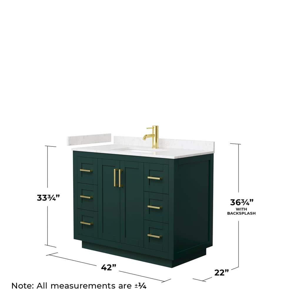 Wyndham Collection Miranda 42" Freestanding Single Bathroom Vanity with Cultured Marble Top