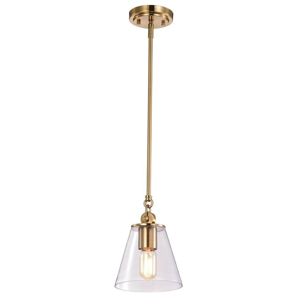 60/7410-Nuvo Lighting-Dover - 1 Light Small Pendant In Mid-Century Modern Style-9.5 Inches Tall and 7 Inches Wide-Vintage Brass Finish