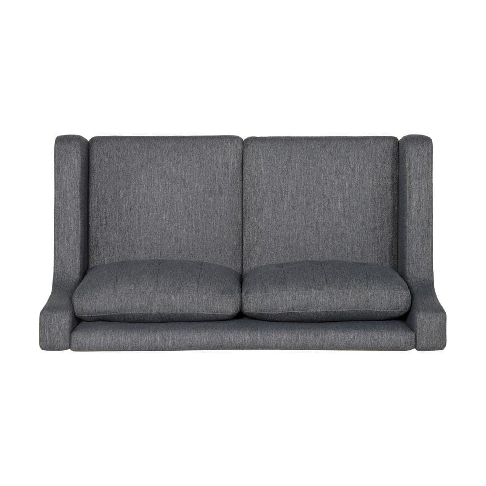 Noble House Kayden Indoor Contemporary Fabric Loveseat, Charcoal, Dark Brown