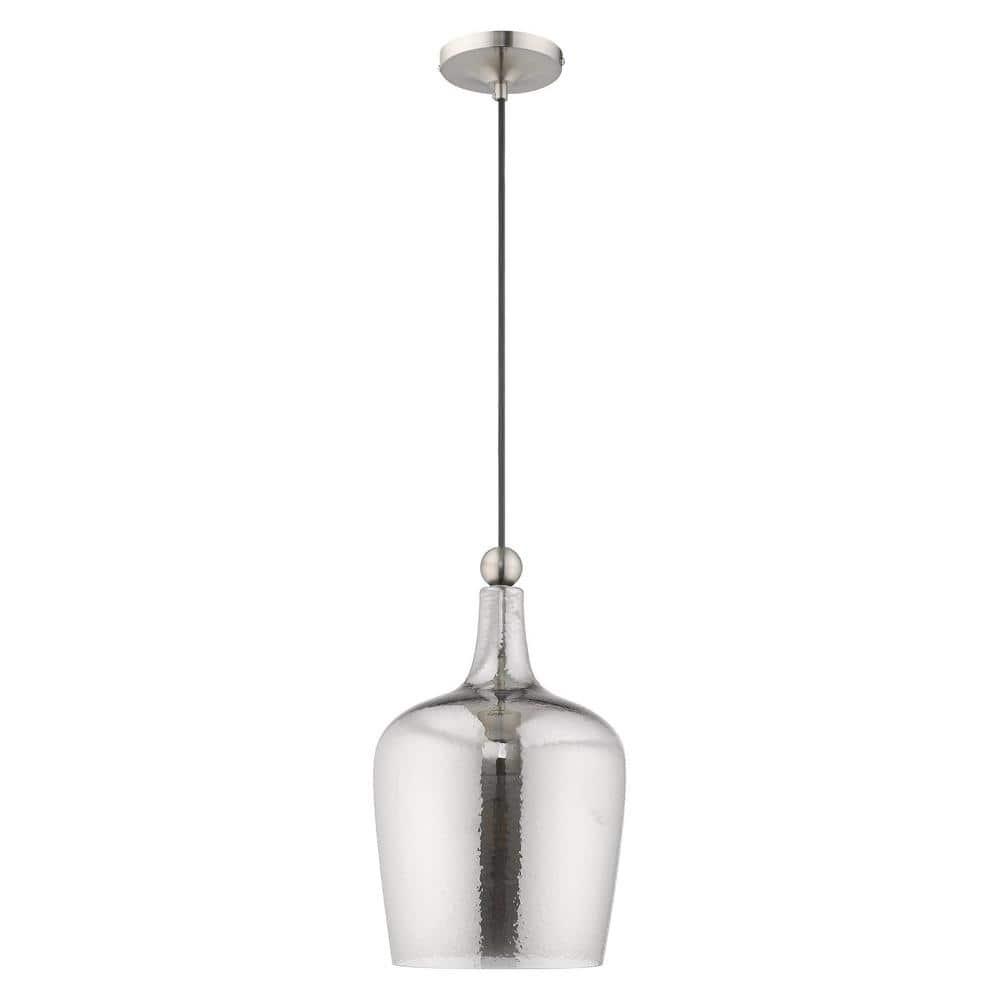 Livex Lighting Art Glass 1 - Light Pendant in  Brushed Nickel