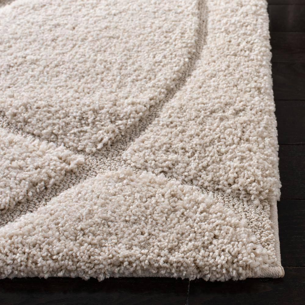 Florida Shag SG471 Power Loomed Indoor Runner Rug - Creme/Creme - 2'3"x9' - Safavieh
