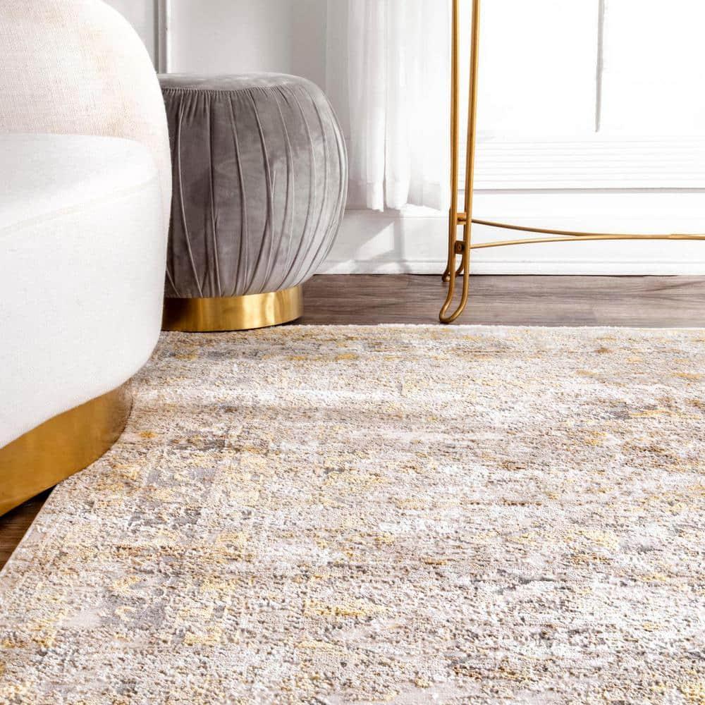 Nuloom Madisson Medallion 2x10 Runner Indoor Area Rug for Living Room Bedroom Dining Room Entryway Hallway Kitchen, Gold/Ivory