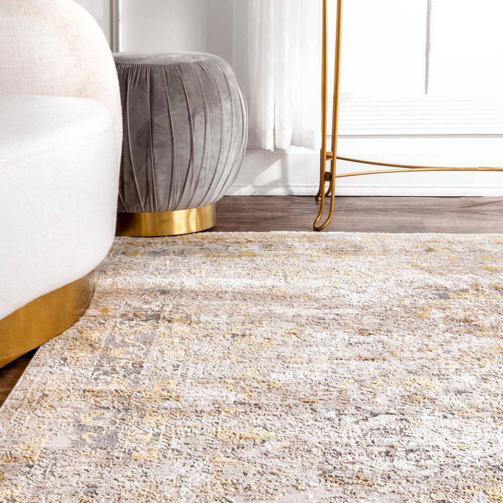 Nuloom Madisson Medallion 2x6 Runner Indoor Area Rug for Living Room Bedroom Dining Room Entryway Hallway Kitchen, Gold/Ivory
