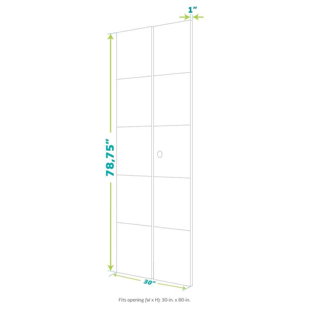 EightDoors 80-in Louvered Wood Finished Painted Flat Bi-Fold Door