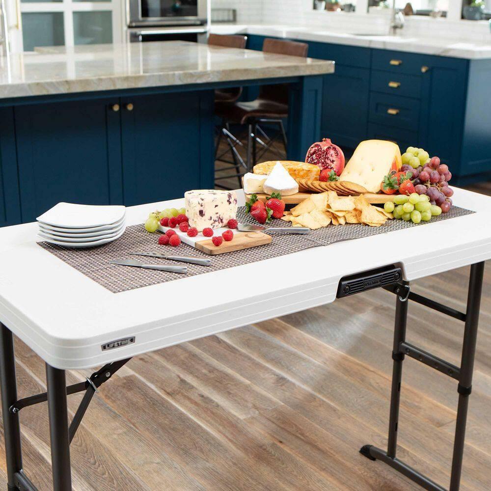 Lifetime 4 Foot Rectangle Folding Table Indoor/Outdoor Commercial Grade, Almond (80387)