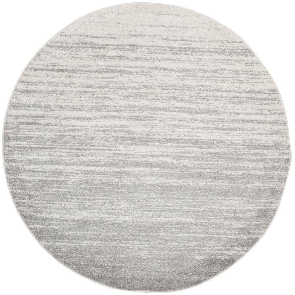 Adirondack ADR113 Machine Made Indoor Area Rug - Ivory/Silver - 4' Round - Safavieh