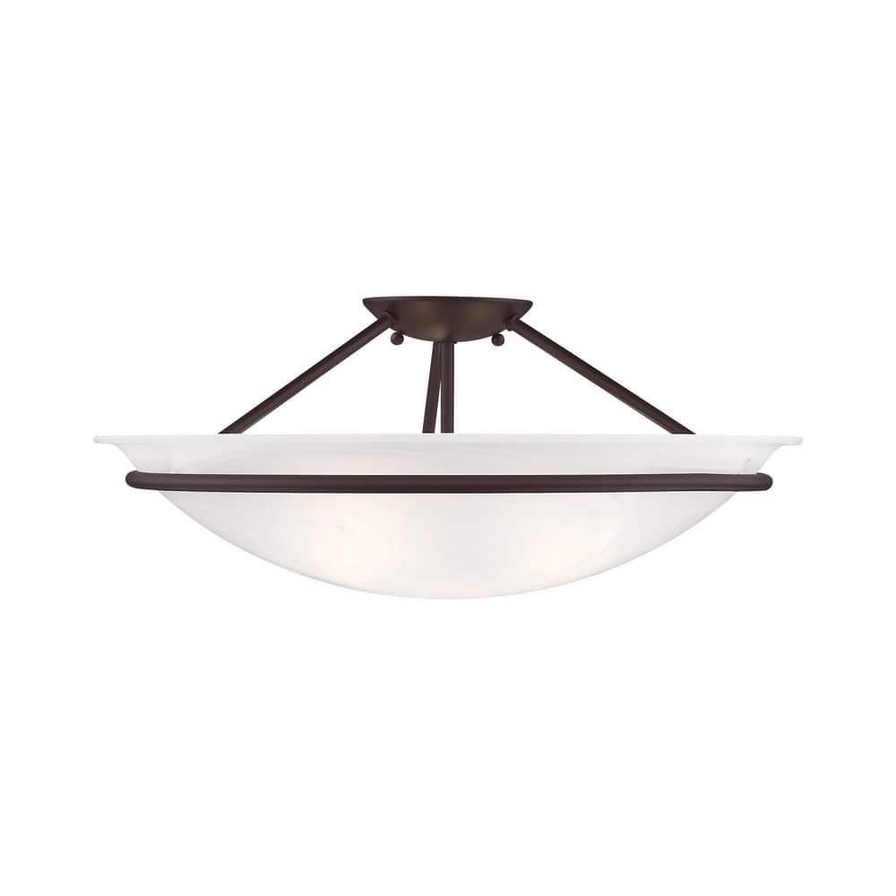Livex Lighting Newburgh 3 - Light Semi-Flush Mount in  Bronze